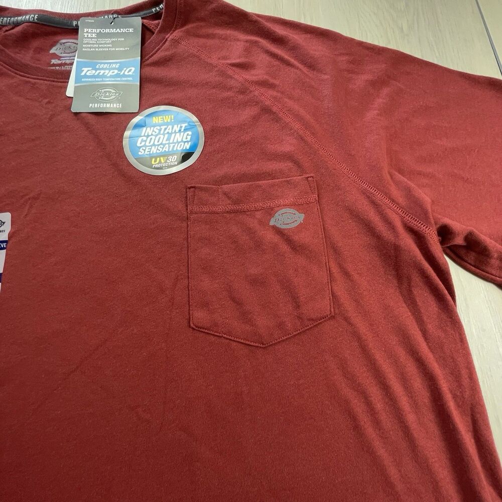 Dickies Cooling Temp IQ Shirt Mens 2XLT Red Pocket Tall Work Wear Performance - Picture 3 of 12